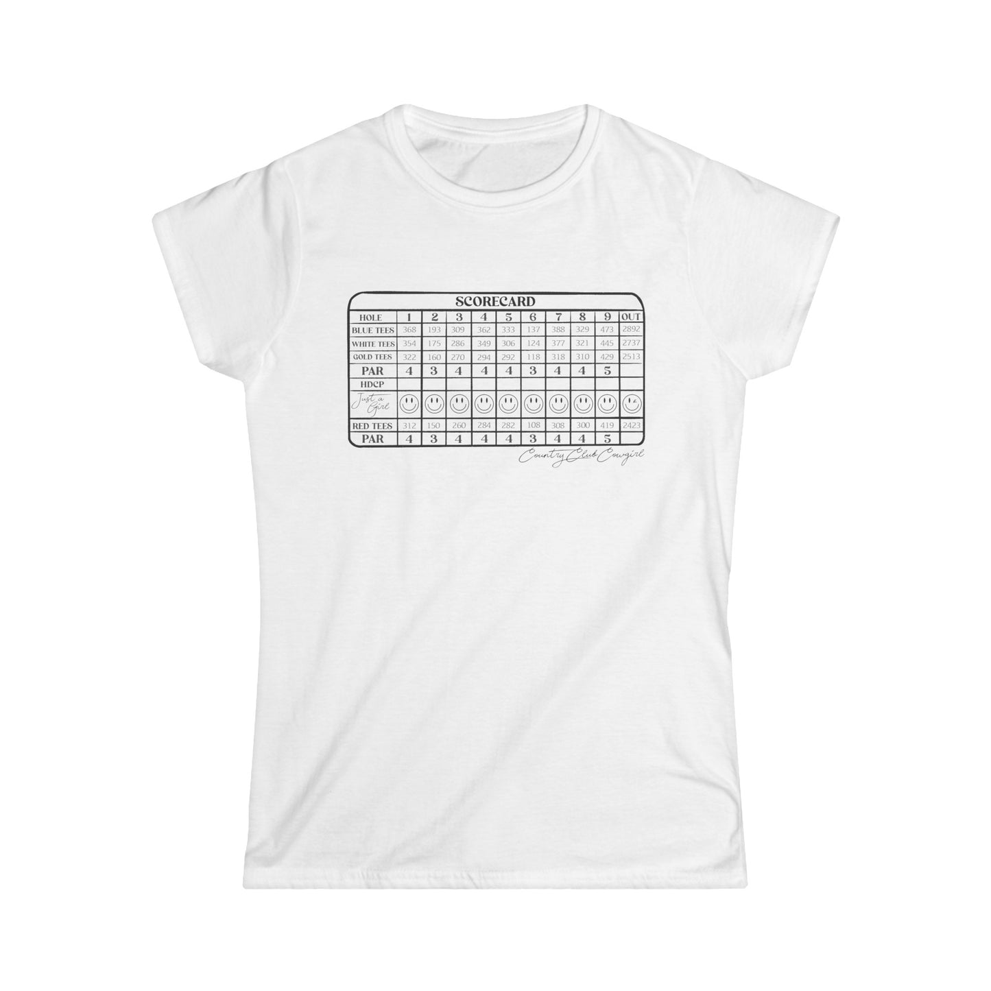 Just a Girl Scorecard Softstyle Tee