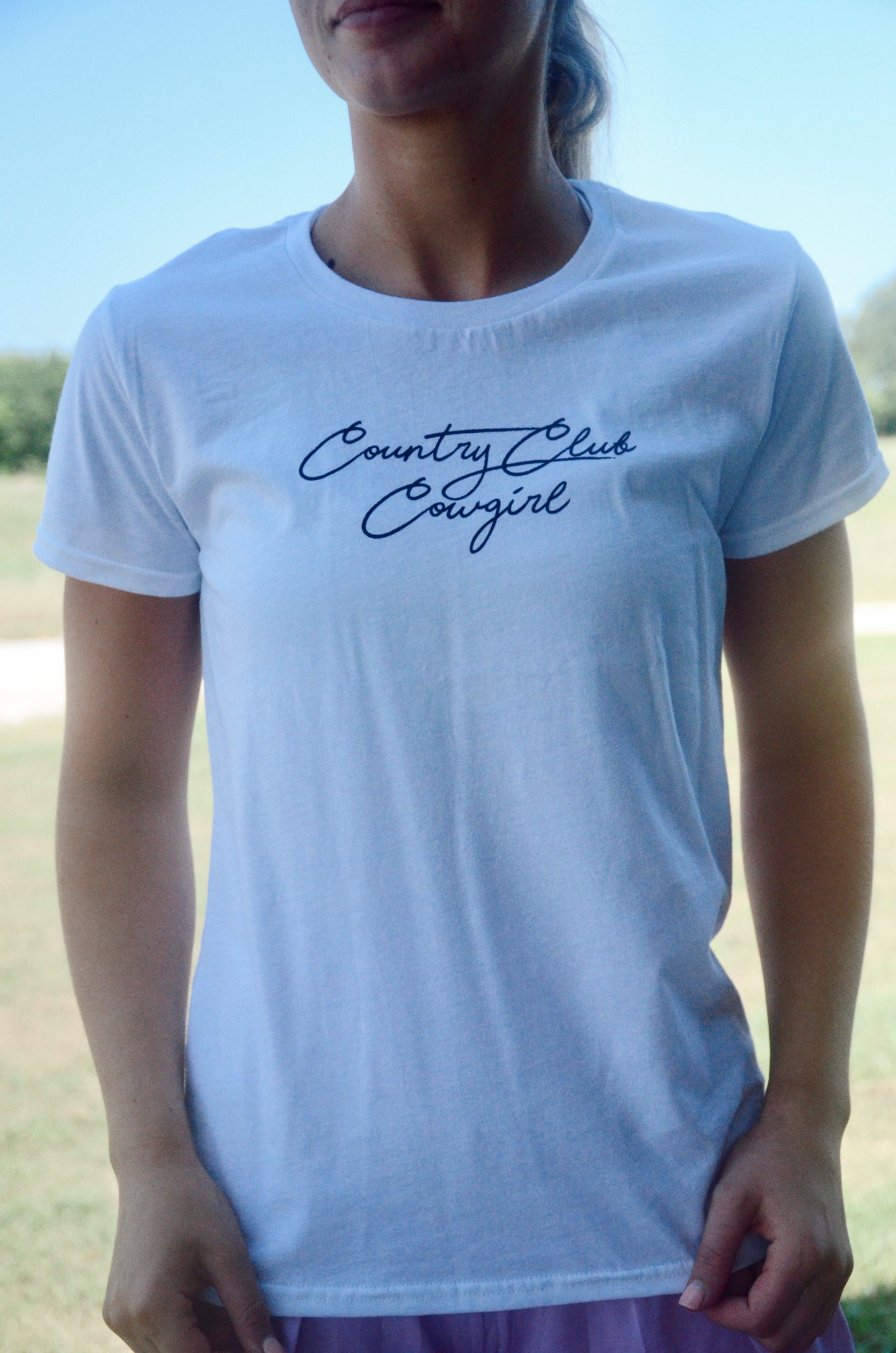 Club Cowgirl Fitted Tee - White