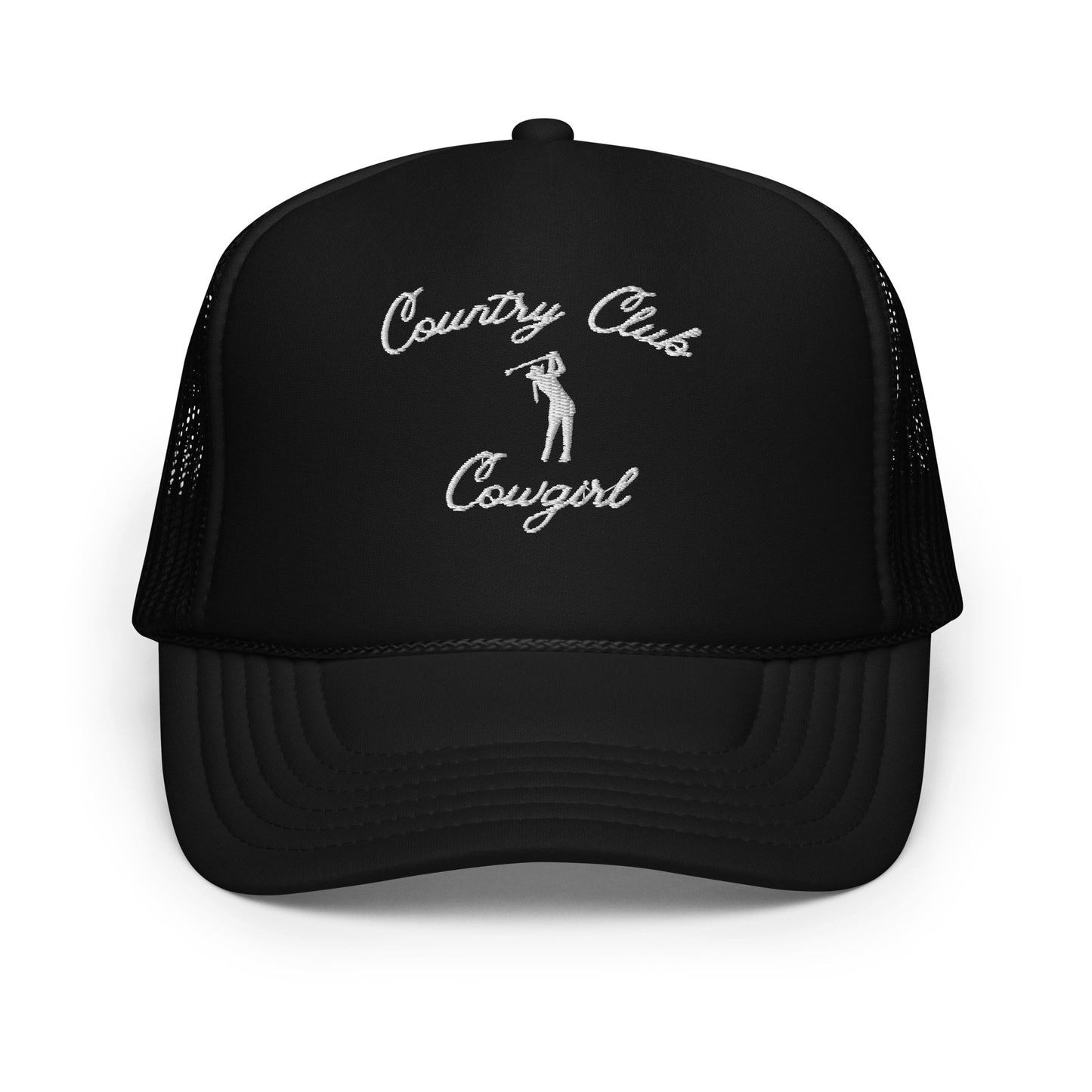 Cowgirl Foam Trucker Hat - Black