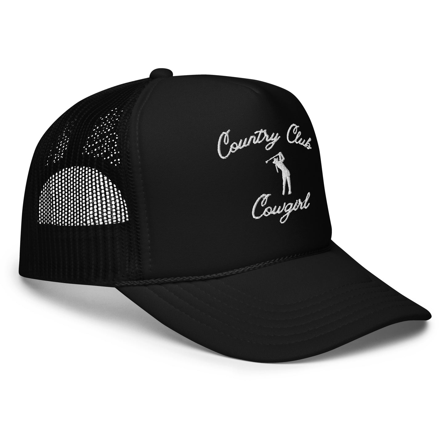 Cowgirl Foam Trucker Hat - Black