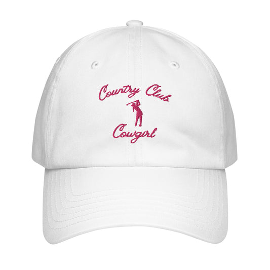 Classic Country Club Dad Hat - White/Pink