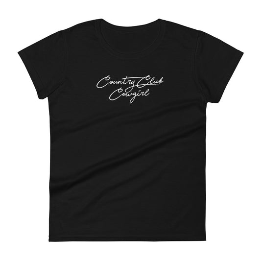 Club Cowgirl Fitted Tee - Black