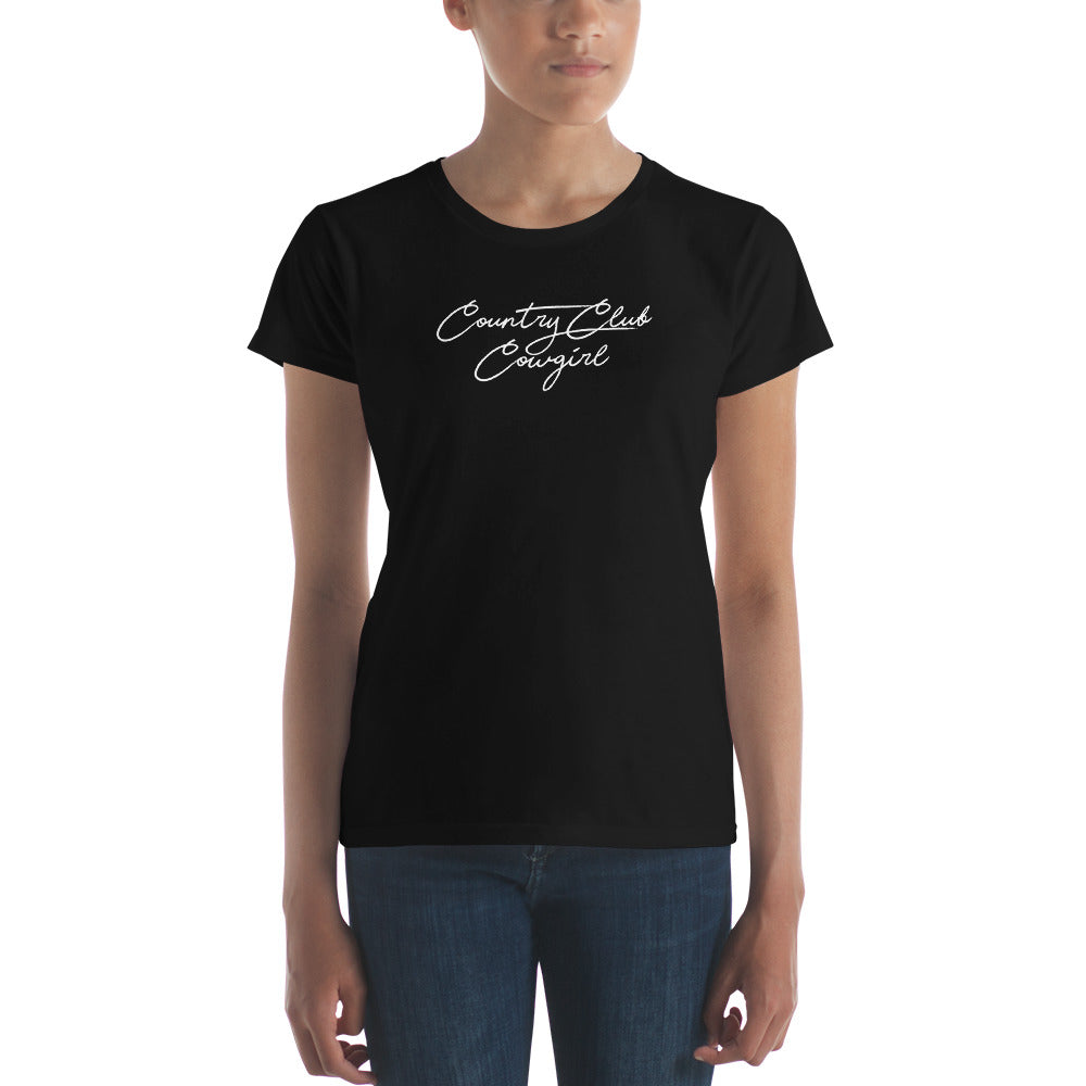 Club Cowgirl Fitted Tee - Black