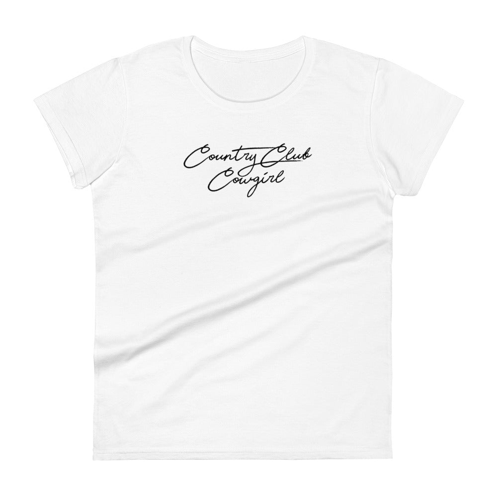 Club Cowgirl Fitted Tee - White